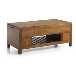 Couchtisch 2 Schubladen Holz Bronze Braun 110x55x45cm