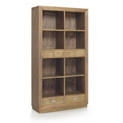 Bücherregal mit 6 Schubladen Holz Bronze Braun 100x40x190cm