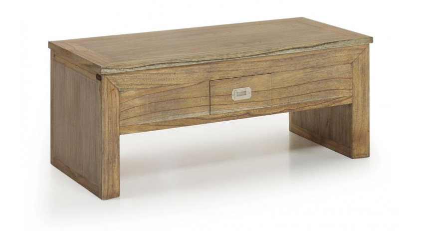 Couchtisch 2 Schubladen Holz Bronze Braun 110x55x45cm