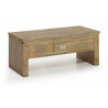 Table Basse 2 Tiroirs Bois Bronze Marron 110x55x45cm