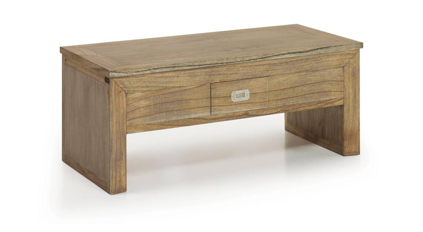 Couchtisch 2 Schubladen Holz Bronze Braun 110x55x45cm