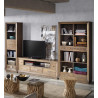 Meuble TV 5 Tiroirs Bois Bronze Marron 160x40x59cm