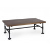 Table Basse Bois Metal Marron 120x60x40cm