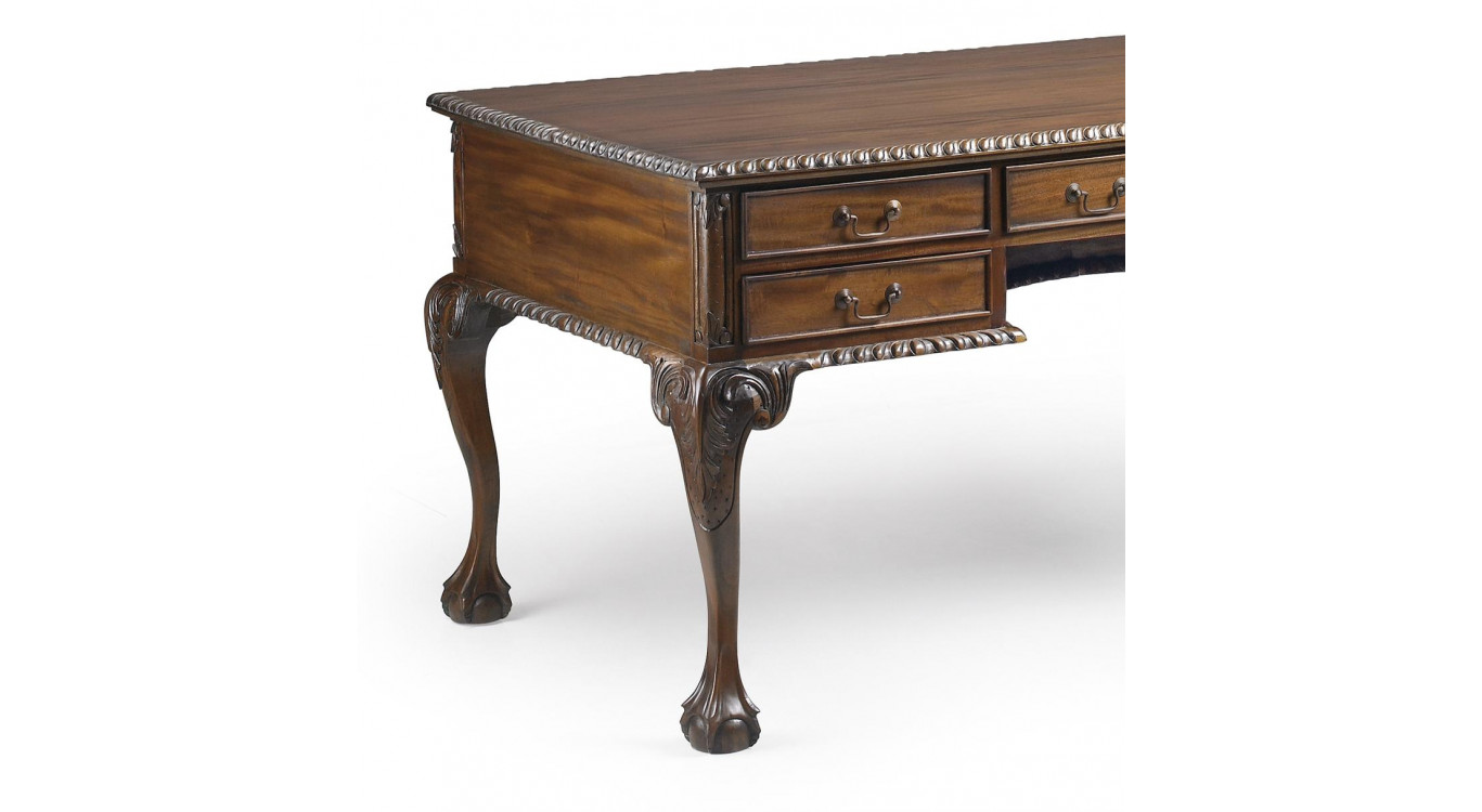 Bureau 5 Tiroirs Bois Bronze Marron 160x80x79cm