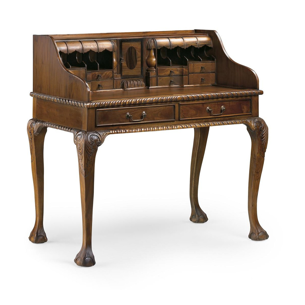 Bureau 10 Tiroirs Bois Bronze Marron 105x65x107cm