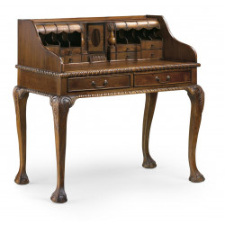 Bureau 10 Tiroirs Bois Bronze Marron 105x65x107cm