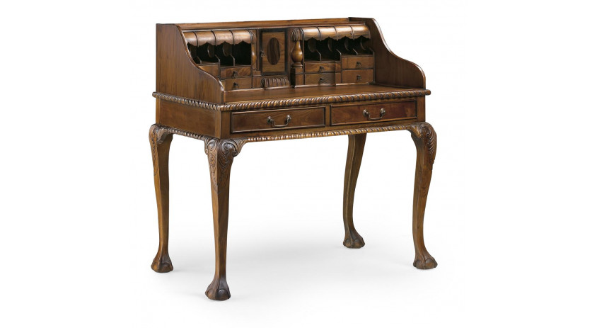 Bureau 10 Tiroirs Bois Bronze Marron 105x65x107cm