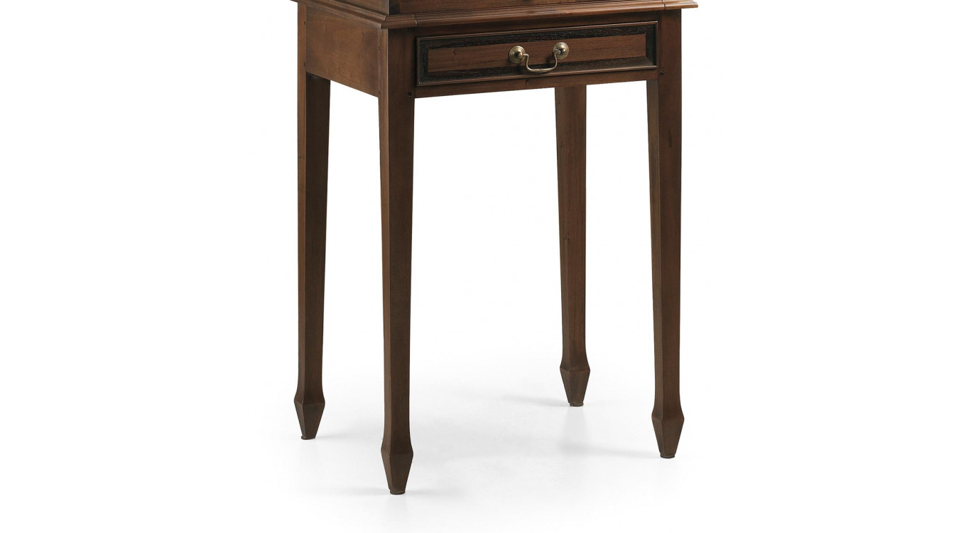 Bureau 5 Tiroirs Bois Bronze Marron 55x45x110cm