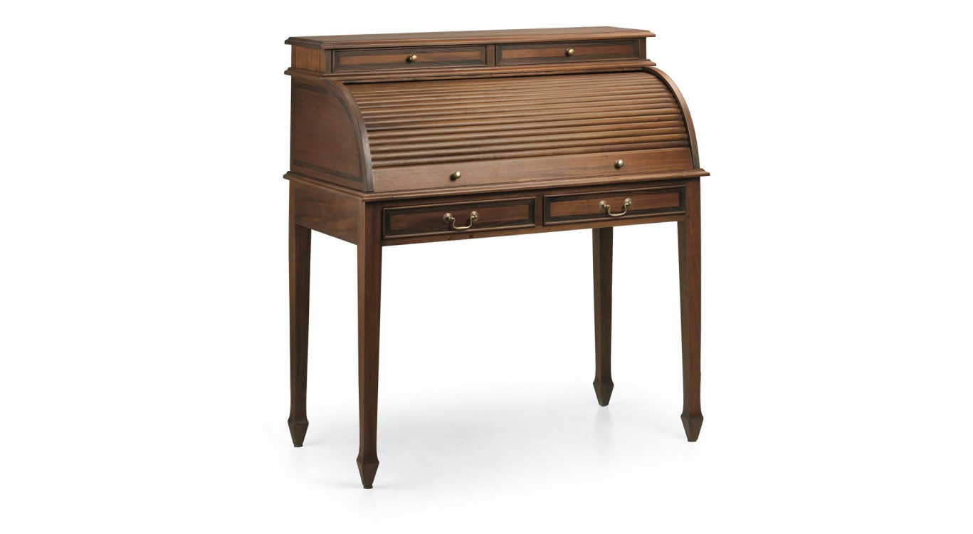 Bureau 10 Tiroirs Bois Bronze Marron 103x57x115cm