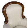 Fauteuil Bois Polyester Blanc 40x37x52cm