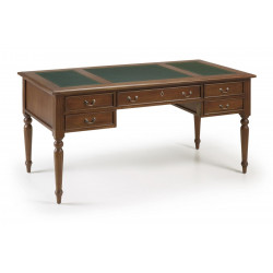 Bureau 5 Tiroirs Bois Bronze Marron 160x80x79cm