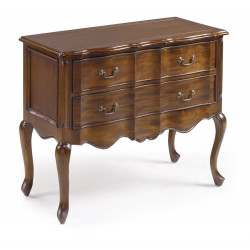 Commode 2 Tiroirs Bois Bronze Marron 90x44x77cm