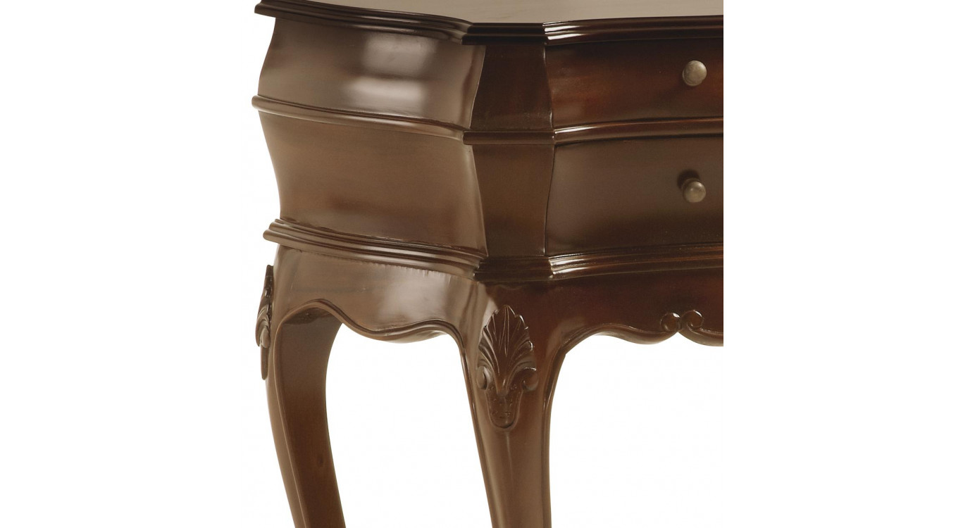 Console 6 Tiroirs Bois Bronze Marron 108x40x78cm