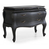 Commode 4 Tiroirs Bois Bronze Noir 110x55x80cm