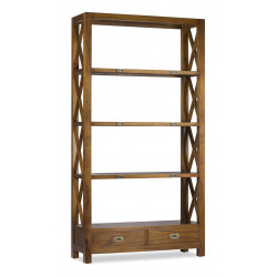 Bücherregal 2 Tirois Holz Bronze Braun 100x35x190cm