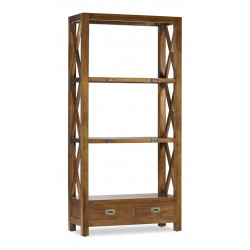 Bücherregal mit 2 Schubladen Holz Bronze Braun 80x35x165cm