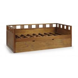 Lit Gigogne Bois Marron 205x101x72cm