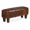 Banc Bois Cuir Marron 110x35x45cm