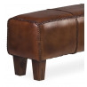 Banc Bois Cuir Marron 110x35x45cm