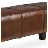 Banc Bois Cuir Marron 110x35x45cm