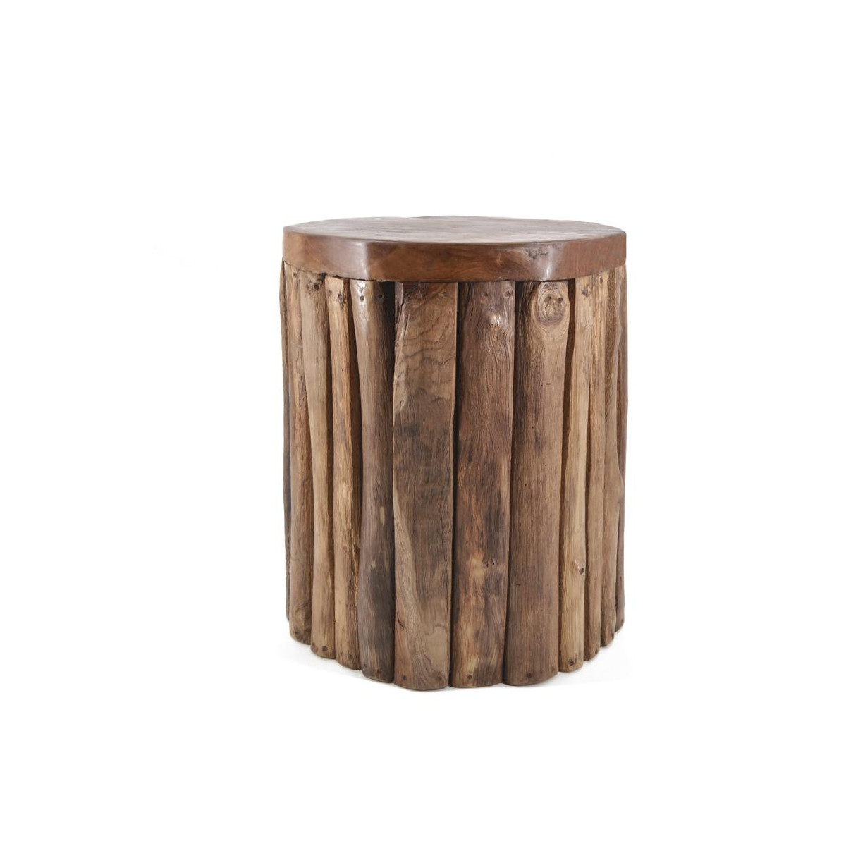 Hocker Rund Holz Braun 35x35x45cm