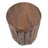 Hocker Rund Holz Braun 35x35x45cm