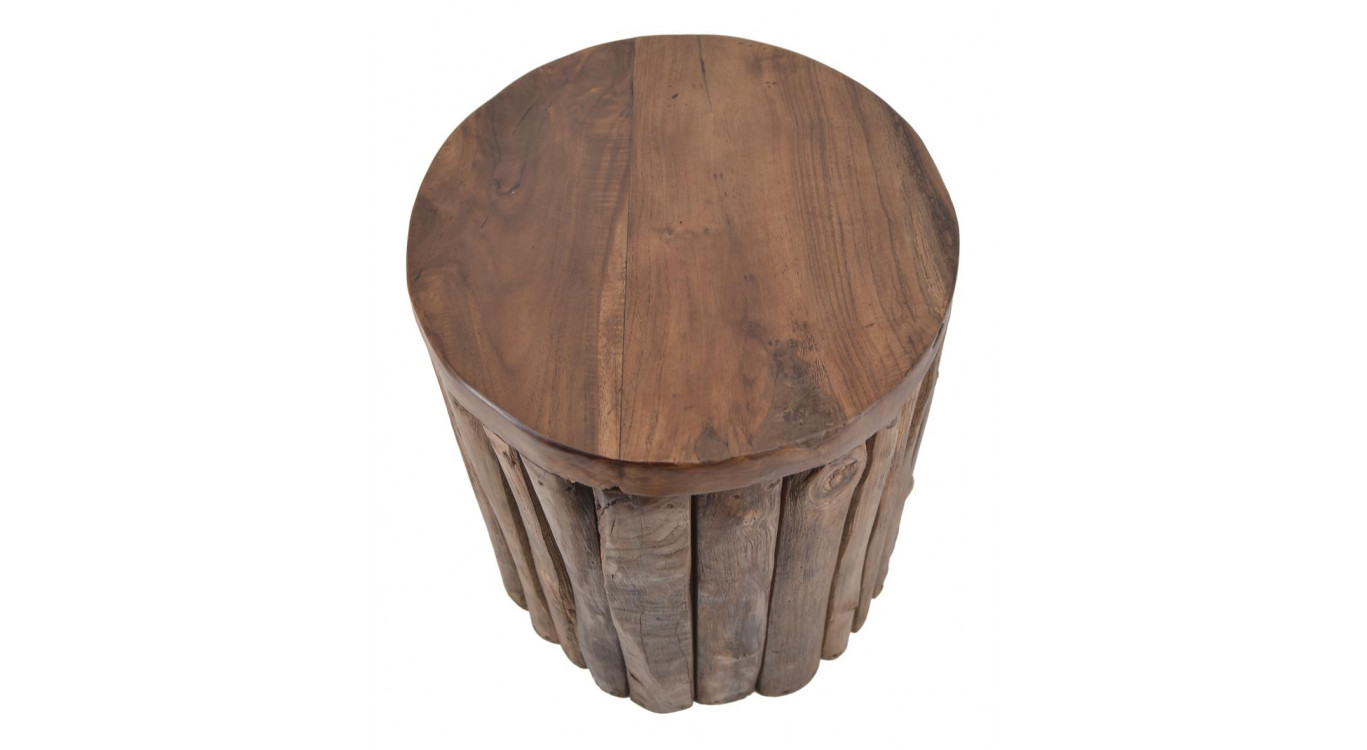 Hocker Rund Holz Braun 35x35x45cm