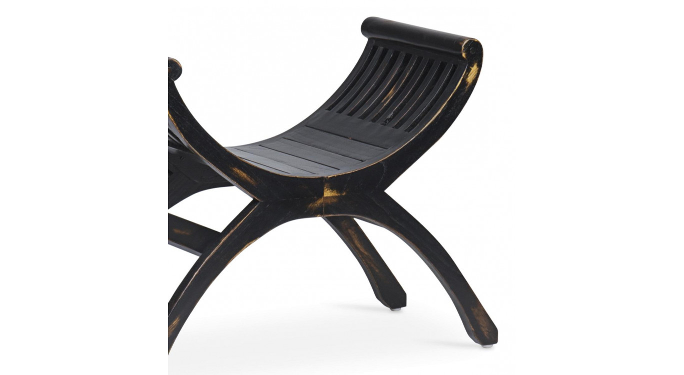 Banc 1 Place Bois Noir 62x35x59cm