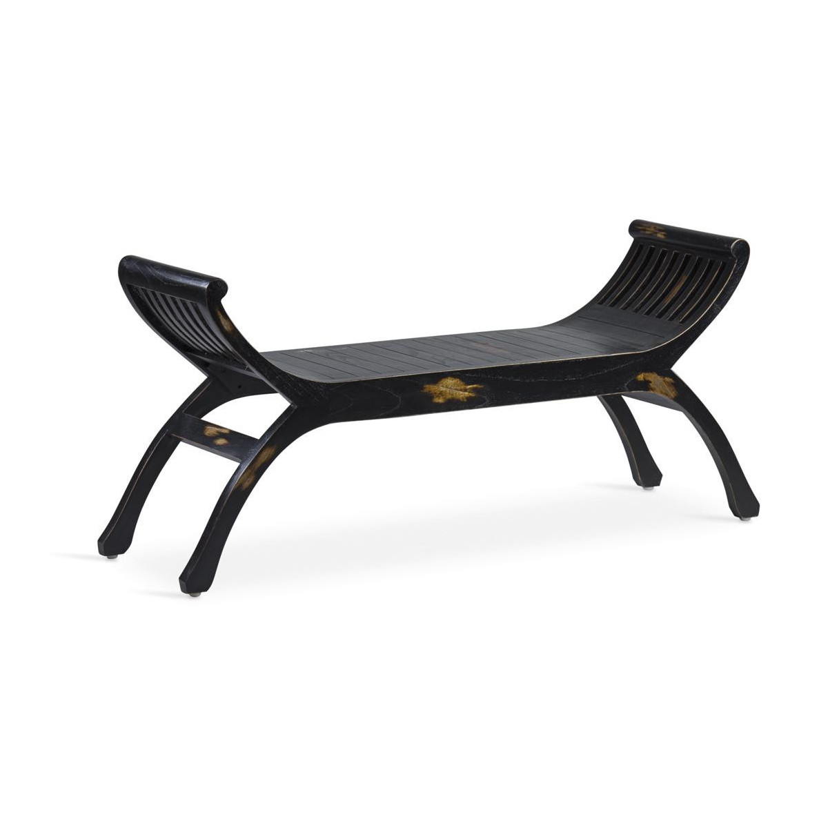 Banc 2 Places Bois Noir 120x37x60cm