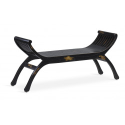 Banc 2 Places Bois Noir 120x37x60cm