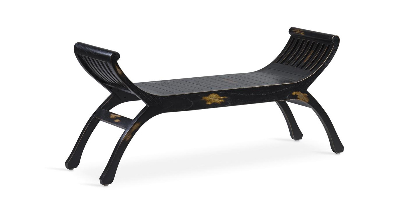 Banc 2 Places Bois Noir 120x37x60cm