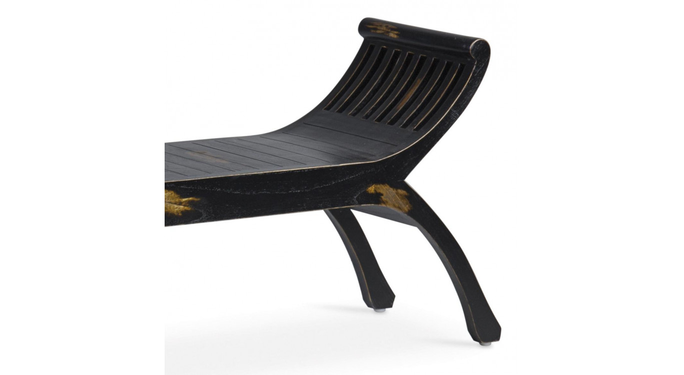 Banc 2 Places Bois Noir 120x37x60cm