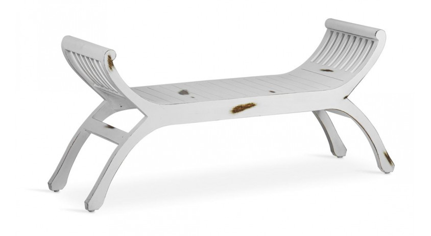 Banc 2 Places Bois Blanc 120x37x60cm