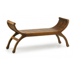 Banc 2 Places Bois Marron 120x37x60cm