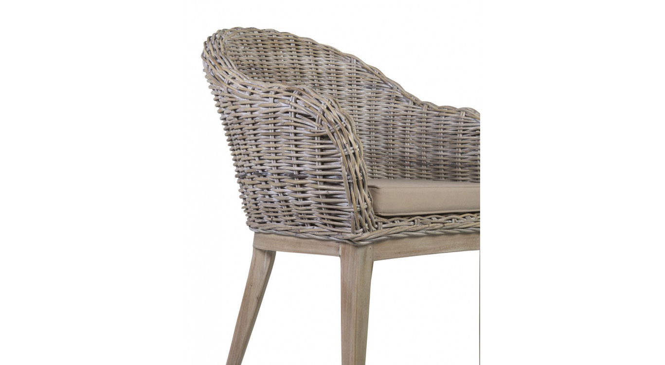 Sessel Holz Rattan Braun 68x66x88cm