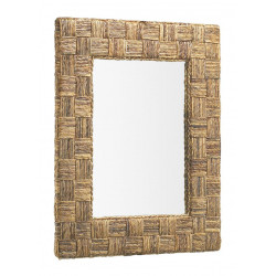 Miroir Rotin Marron 80x7x100cm