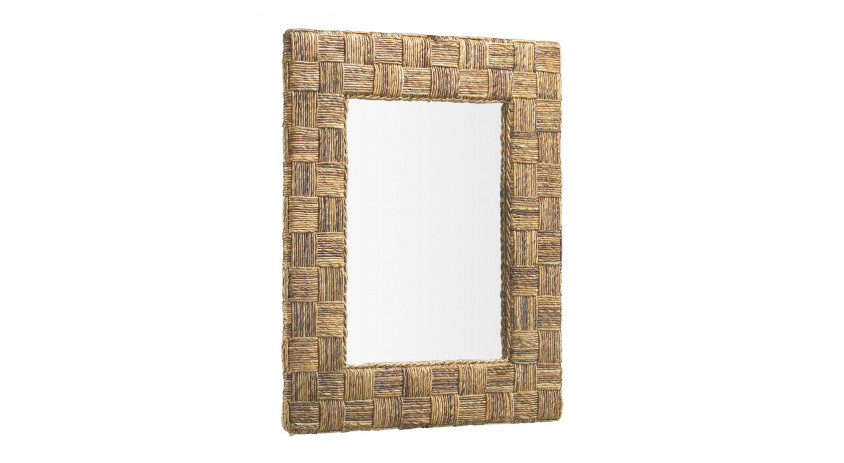 Miroir Rotin Marron 80x7x100cm