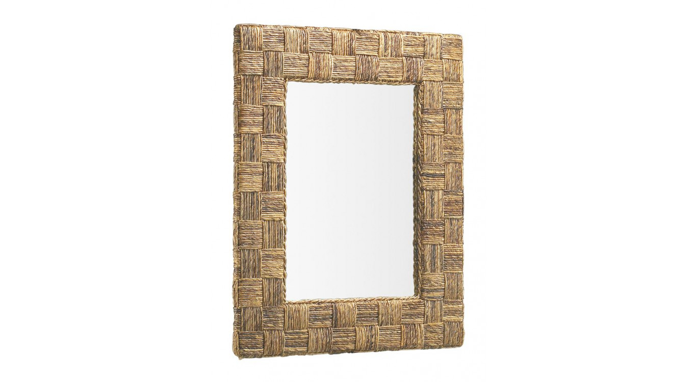 Miroir Rotin Marron 80x7x100cm