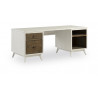 Bureau 2 Tiroirs Bois Blanc 182x70x72cm