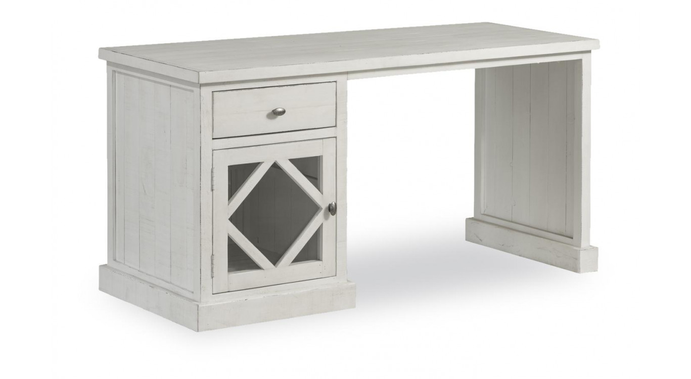 Bureau 1 Tiroir Bois Blanc 152.5x62.5x78.5cm