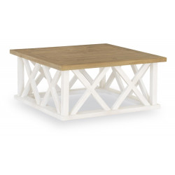 Table Basse Bois Blanc 100x100x45cm