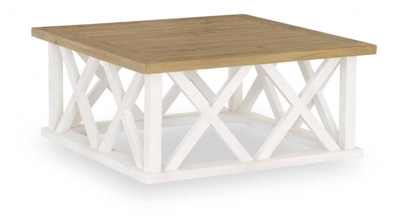 Table Basse Bois Blanc 100x100x45cm