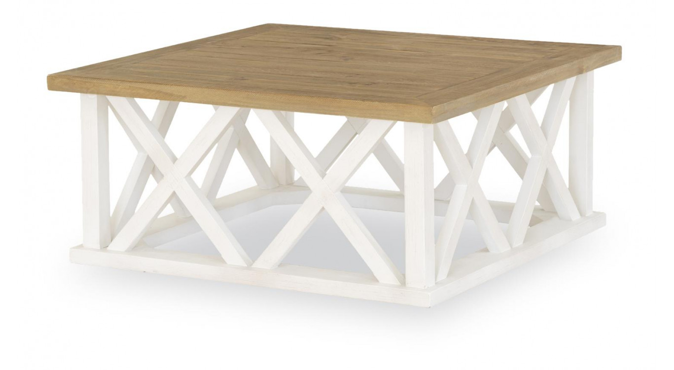 Table Basse Bois Blanc 100x100x45cm