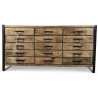 Truhe 15 Schubladen Holz Braun 160x45x81cm