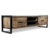 Meuble TV 2 Tiroirs Bois Marron 159x45x45,5cm