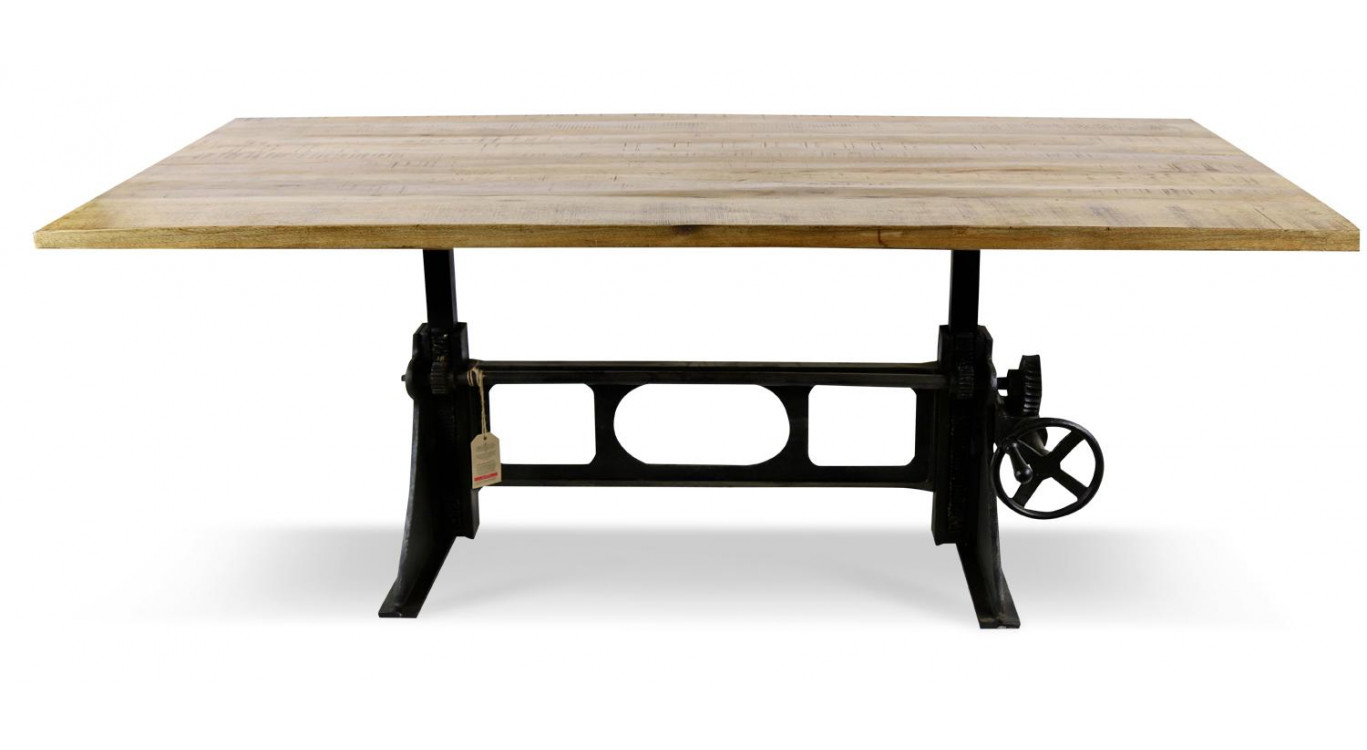 Table à Manger Bois Marron 200x101x77/105cm