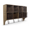 Etagère Murale Rangement Bois 8 Rangements 72x18.5x52.5cm