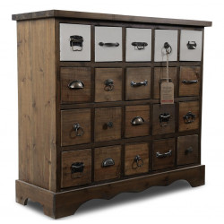 Commode 20 Tiroirs Bois 92x33x83.5cm