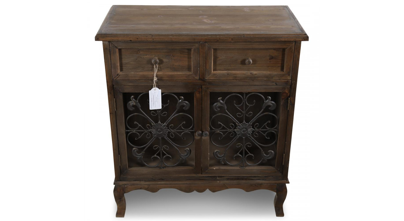 Buffet Confiturier 2 Tiroirs Bois 75x39x81cm