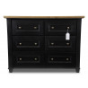 Commode 6 Tiroirs Bois Noir 100x49x73.8cm